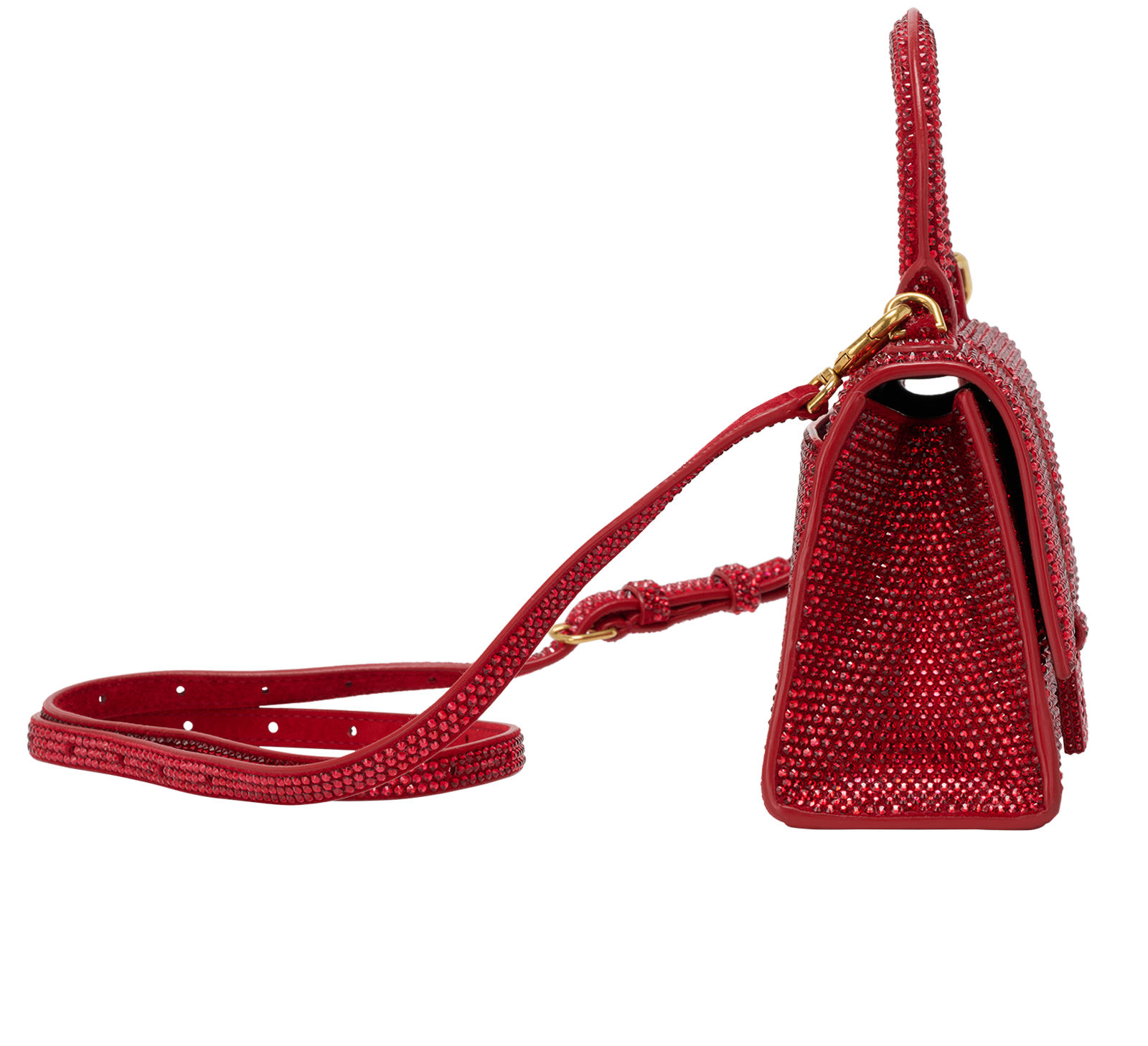 Rhinestone Hourglass XS, &pound;950, Handbags, Red, Leather, Side view